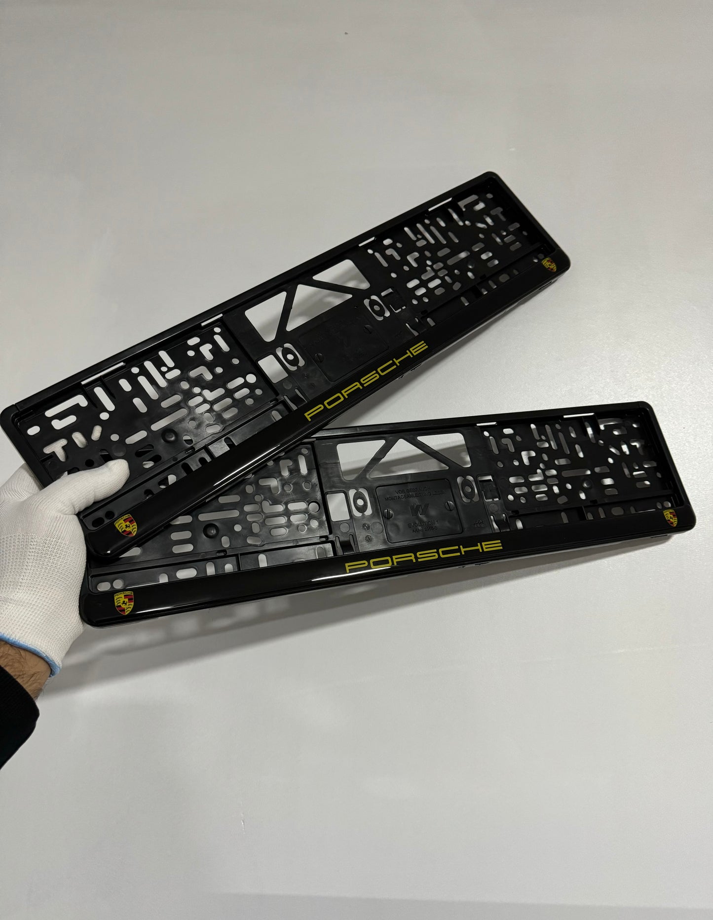 x2 PORSCHE Car Number Plate Holders