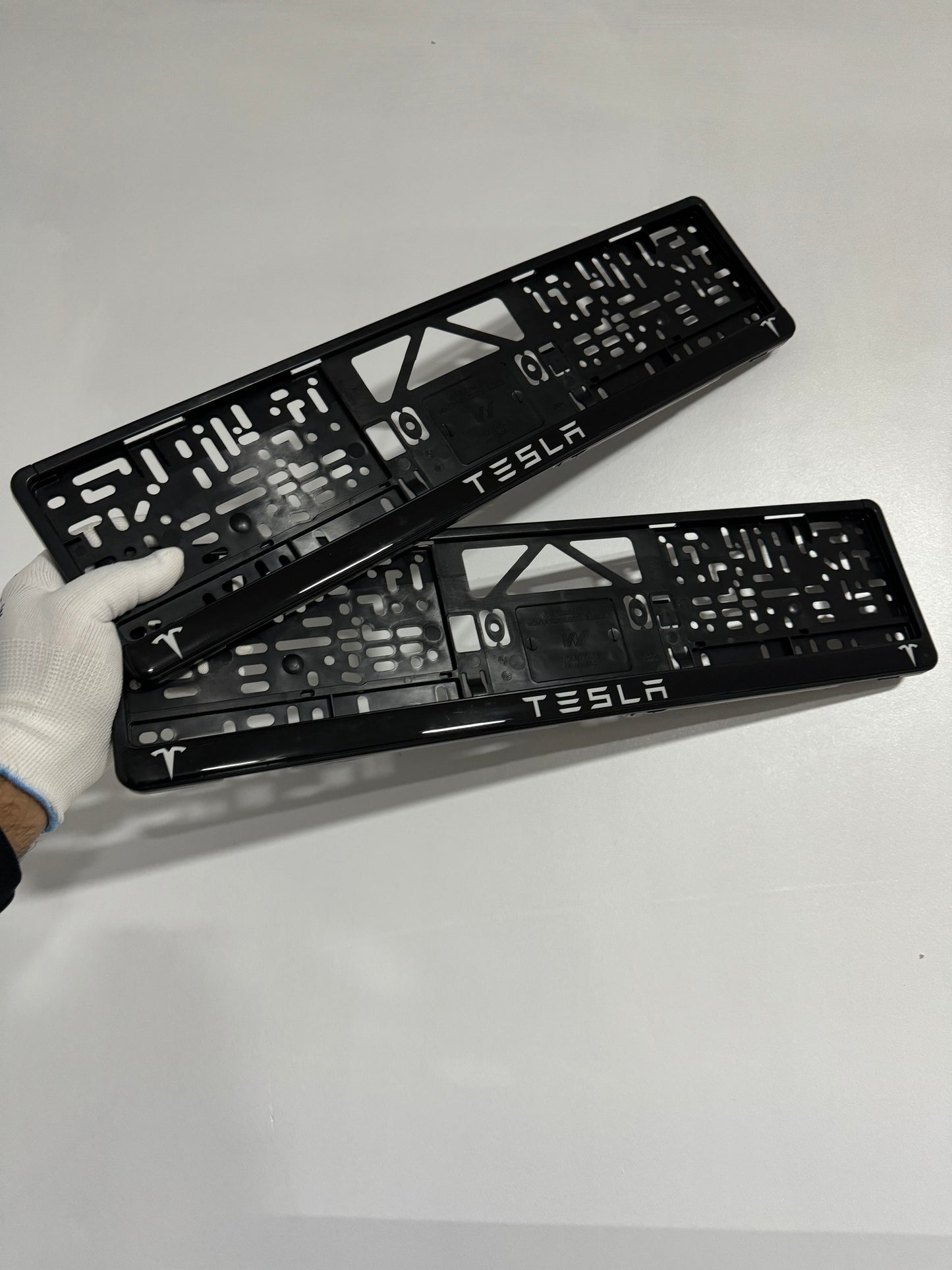 x2 TESLA Car Number Plate Holders