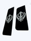 2x Khanda 4D ENGRAVED Range Rover Black Grey Symbol Badges/Decals 152mm x 44mm