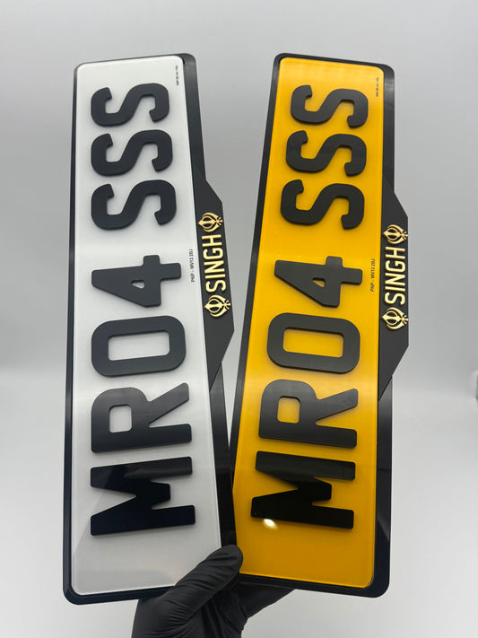 4D ROAD LEGAL PLATES + x2 LUXURY PLATE HOLDERS