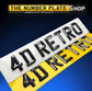 4D Retro Bevelled Number Plates